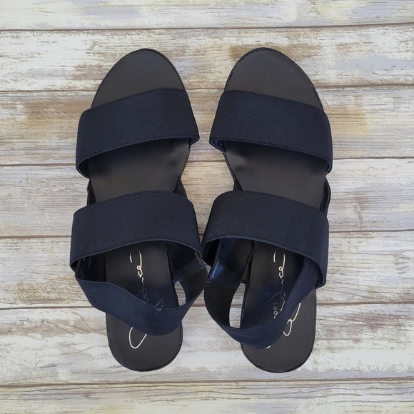 Report by Signature Broc Elastic Strappy Platform Sandals Women's Size 7.5 Black - Picture 6 of 10